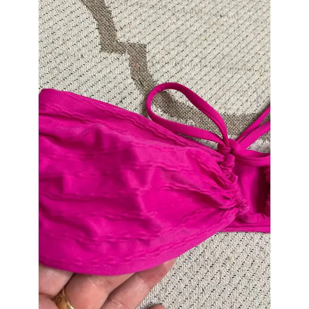 Lspace Dawn Bikini Bandeau Halter Swim Top, Bougainvillea, MSRP $110,size small